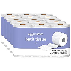 Prime Members: 30-Rolls AmazonBasics 2-Ply Toilet Paper 3 for $44.35 w/ Subscribe & Save + Free S/H