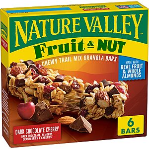 6 ct Nature Valley Fruit and Nut Granola Bars, Dark Chocolate Cherry, as low as $1.87 after 5% S&S and 20% coupon