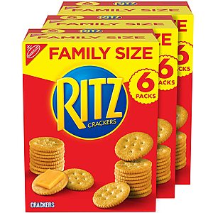 Amazon: RITZ Original Crackers, Family Size, 3 Boxes $9.15 w/ S&S & MORE