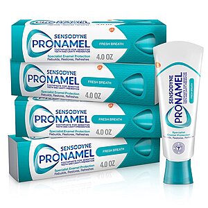 4-Pack 4oz Sensodyne Pronamel Toothpaste for Sensitive Teeth (Fresh Breath) 2 for $29.90 w/ S&S + Free S&H