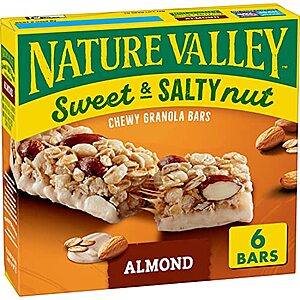 12-Pack 6-Count (1.2-Oz) Nature Valley Chewy Granola Bars Sweet & Salty Nut (Almond) $18.26 ($1.52 each) w/ S&S + Free Shipping w/ Prime or on $25+ $18.36