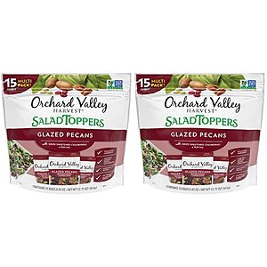 2-Pack 15-Count 0.85-Oz Bags Orchard Valley Harvest Glazed Pecans Salad Toppers w/ Cranberries & Pepitas $11.18 ($5.59 each) + Free Shipping w/ Prime or Orders $25+