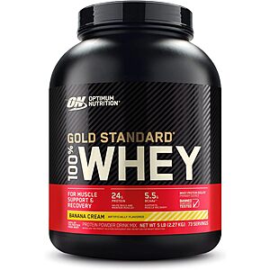 Optimum Nutrition Gold Standard 100% Whey Protein Powder: 10-lb from $91.80, 5-lb from $48.90 w/ Subscribe & Save