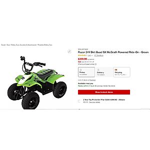 HELP - Target Deal / % off needed - Razor 4 wheeler dirt quad $400
