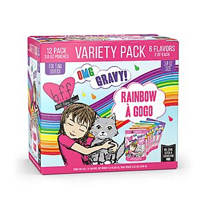 12-Pack 3-oz Weruva BFF Pouch Variety Pack Cat Food (Rainbow a Gogo) $9.20 w/ Subscribe & Save