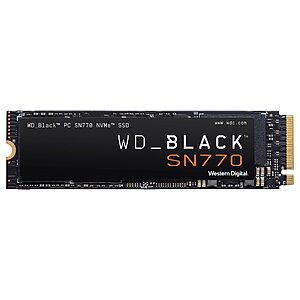 WD_BLACK 2TB and 1TB SN770 Gen4 PCIe NVMe Internal Gaming SSD M.2 2280 - WDS200T3X0E and WDS100T3X0E