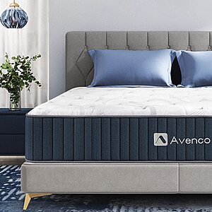 (YMMV after coupon) Avenco King size Mattress in a Box, 10 Inch Hybrid, Individually Pocketed Coils and Comfort Foam, Strong Edge Support, Medium Firm, CertiPUR-US, $386.19