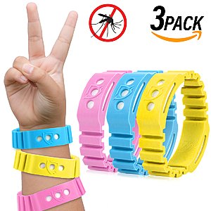 Mosquito Repellent Bracelet Bug Band (One size fits all) 3-Pack $7.99 + Free Shipping