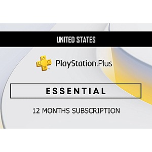 12 Month Sony PlayStation Plus Essential Subscription (Digital Key) $39.68