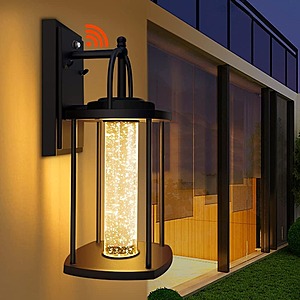 CINOTON Dusk to Dawn Outdoor Light with Crystal Bubble Glass, 540Lumen Modern Built-in LED Porch Light $28 + Free Shipping