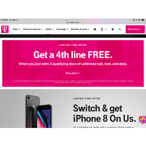 T-Mobile Get a 4th line FREE.  NEW PROMO For existing family plan or new customers.