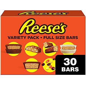 30-Count REESE'S Peanut Butter Individually Wrapped Variety Pack $22.20 + Free Shipping w/ Prime or $25+