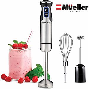 Mueller Austria Ultra-Stick 500 Watt 9-Speed Immersion Hand Blender With Whisk, Milk Frother Attachments - $19.97 + Free Shipping
