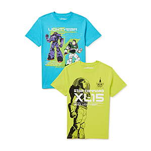 Buzz Lightyear Boys Star Command Graphic T-Shirts, 2-Pack, Sizes 10-18 $7.49 + Free S&H w/ Walmart+ or $35+