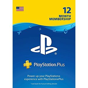 12 Months PlayStation Plus Subscription [Instant e-delivery] $34.99