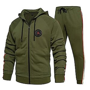 LightintheBox Men's Sweatsuit 2 Piece Full Zip Athletic Long Sleeve Sportswear $20 + Free Shipping