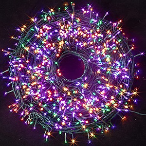 JoyinDirect 800 Multicolor LED Green Wire String Lights, 8 Modes $16 + Free S&H