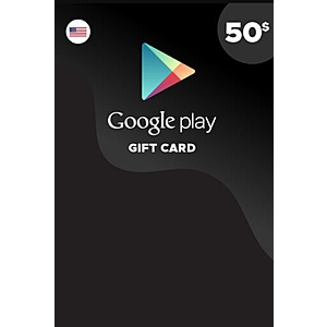 $50 Google Play Gift Card (Digital Delivery) $40