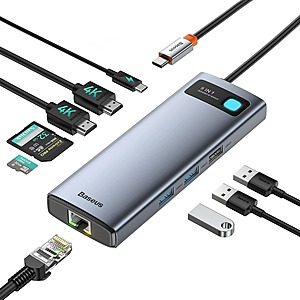 Baseus 9-in-1 USB-C Laptop Docking Station w/ 100W PD & 4K 120Hz HDMI $32.20 & More + Free S/H