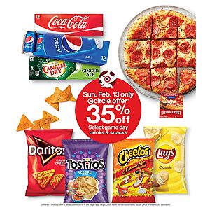 Target Coupon: Select Game Day Drinks, DiGiorno Frozen Pizzas & Snacks 35% Off + Free Store Pickup (Valid 2/13 Only)