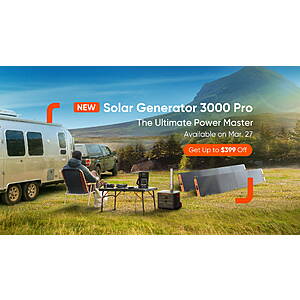 Spend $1, Get $399 OFF Jackery Solar Generator 3000 Pro or $280 OFF Jackery Explorer 3000 Pro Portable Power Station!