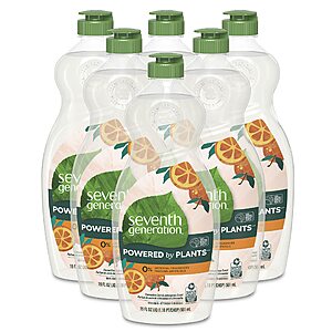 6 pack Seventh Generation Dish Liquid Soap $12.45 or less at Amazon