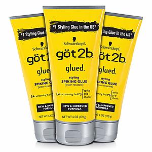 Got2b Styling Spiking Hair Glue, 6oz, 3 Count (18oz total) - $7.22 w/ S+S at Amazon