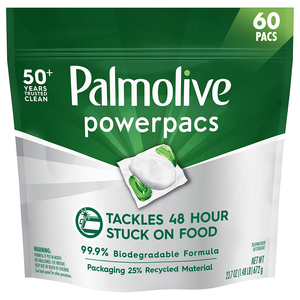 Palmolive PowerPacs Dishwasher Pods, 99.9% Biodegradable Formula in Dishwasher Tabs With No Added Fragrance - 60 count $8.61