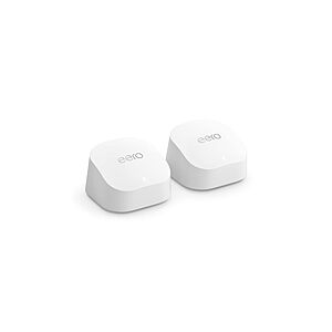 Amazon eero 6+ mesh Wi-Fi system | Fast and reliable gigabit speeds | connect 75+ devices | Coverage up to 3,000 sq. ft. | 2-pack, 2022 release $116