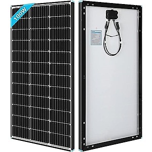 100W 12V Renogy Monocrystalline PV Module Black Frame Solar Panel $78.09 + Free Shipping