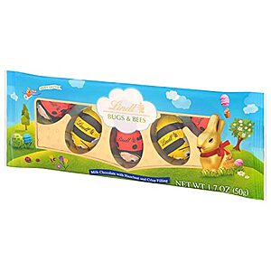 1.7-Oz 5-Pack Lindt Bugs & Bees Milk Chocolate Candy (Hazelnut and Crip Filling) $3.65 + Free Shipping w/ Prime or on $25+