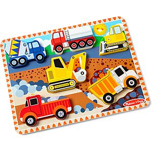 6-Piece Melissa & Doug Construction Vehicles Wooden Chunky Puzzle $5 + Free Shipping w/ Prime or on $35+
