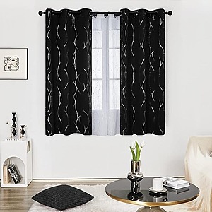 2-Pk Deconovo Thermal Insulated Blackout Curtains: 42"x54" from $9.30, 42"x45" from $8.95 & More