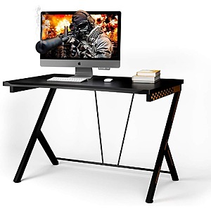 46" Computer Gaming Desk w/ Rounded Corners, Leveling Feet & R-Frame Design (Black) $32.89 + Free Shipping