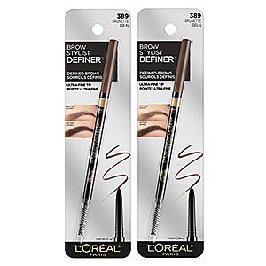 2-Pack L'Oreal Paris Makeup Brow Stylist Definer Waterproof Eyebrow Pencil (Brunette) $5.85 ($2.95 each) w/ S&S + Free Shipping w/ Prime or on $25+