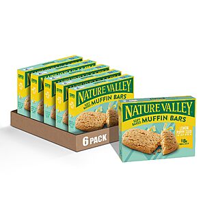 6-Pack 5-Count Nature Valley Soft-Baked Muffin Snack Bars (Lemon Poppy Seed) $9.55 ($0.32 each) + Free Shipping w/ Prime or on $35+