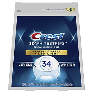20-Count (40 Strips) Crest 3D Radiant Express Whitestrips w/ LED Accelerator Light Teeth Whitening Kit $40 + Free Shipping