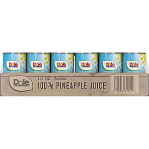 24-Count 6-Ounce Dole All Natural 100% Pineapple Juice Cans $10.72 + Free S&H w/ Walmart+ or $35+