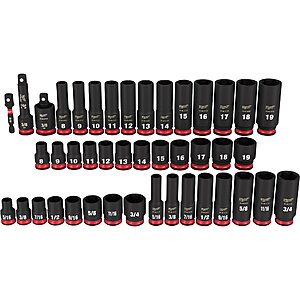 Milwaukee Shockwave Impact Duty 3/8in.-Drive, 6-Point Socket Set — 43-Pc., SAE and Metric, Model# 49-66-7009 $80.66