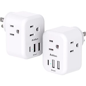 2-Pack Multi Plug Outlet Extender with USB, Addtam Electrical 3 Outlet Box Splitter with 3 USB Wall Charger(1 USB C), Power Stip No Surge Protector $17.99 - $12.59