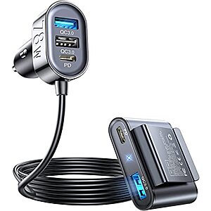 USB C Car Charger, 78W JOYROOM Fast Car Charger 5 Multi Port Cigarette Lighter USB Adapter, PD3.0&PPS Double Type C Adapter, QC3.0 Car Fast Charge $26.97 - $13.49