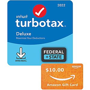 TurboTax Premier 2022 (Disc or Download) + $10 Amazon Gift Card $64.99