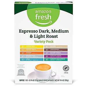 Prime Members: 100-Ct Amazon Fresh Nespresso-Compatible Original Capsules Variety Pack $34.69 w/ S&S + Free Shipping