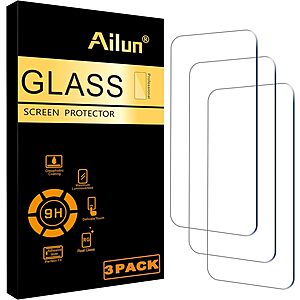 Multi-Pack Ailun Glass Screen and Lens Protectors for iPhone 12/13/14/15 Series from $4