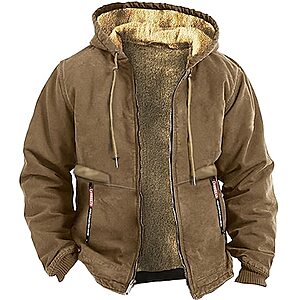 Men's Full Zip Outdoor Fleece Lined Hoodie Jacket - $11 after $13 coupon + $10 Shipping