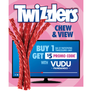 5 dollar Vudu code with purchase elf Twizzlers