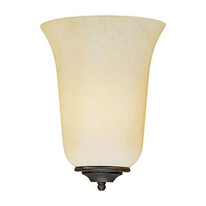 Sold Out / No longer avail -- Millennium Lighting 1-Light Rubbed Bronze Sconce w/ Turinian Scavo Glass $2.86 + FS over $49