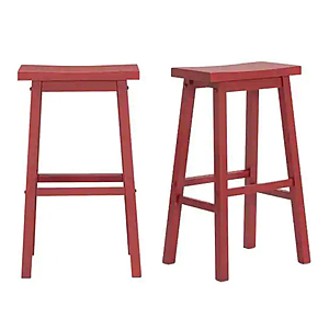 Set of 2 StyleWell Backless Bar Stools (Chili Red) $44.50 | Home Decorators Dorsey Red Wood Bar Stool $74.50 and More + FS