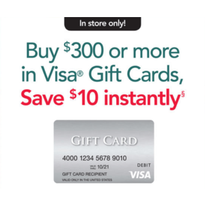 Office Depot/OfficeMax (in-store only): Save $10 instantly wyb $300 or more in Visa® Gift Cards, 7/29 - 8/4