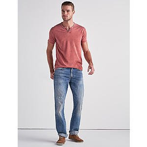 Lucky Brand: Men's Venice Burnout Notch Tee $6 + Additional $25 OFF Orders of $100+, $50 OFF $150+ or $60 OFF $200+ w/ Free S/H on $50+